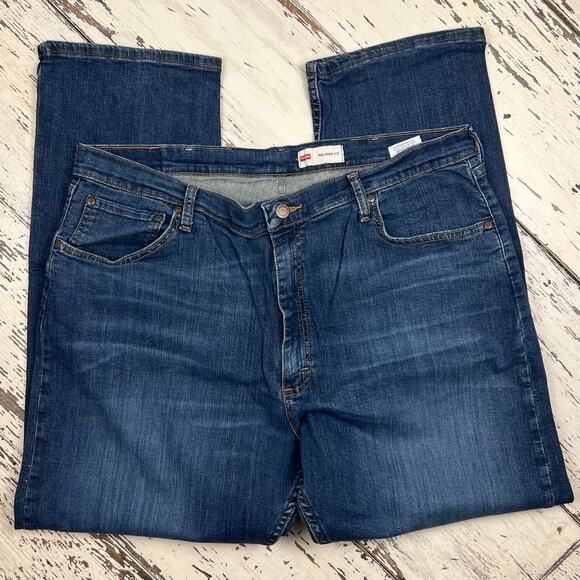 Wrangler Jeans men’s 40x30 relaxed fit 9TRLFMB cotton spandex blend dark wash - Picture 2 of 7